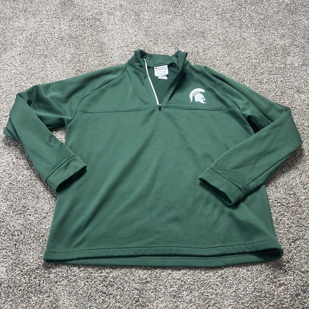 Michigan State Spartans Jacket Mens Large NCAA Football Champion Quarter Zip